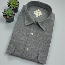 Eren Style Klasik %100 Cotton Uzun Kollu Terletmeyen Kışlık Flanel Gömlek (Regular Kalıp)