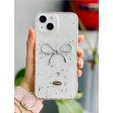 Mena Rise Go Aksesuar 13-14 - 15 ile Uyumlu Şeffaf Simli Epoksili Telefon Kılıfı