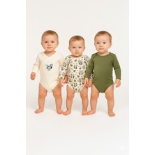 Minimo Panda Desenli 3’lü Uzun Kollu Bebek Body Seti
