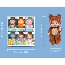 6 Adet Peri Bebek Seti 11 cm Elbiseleri Değişen Hareketli Oyuncak Bebekler