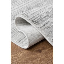 Badelya Home Gri Pamuk Taban Modern Desen Özel Ölçü Salon Koridor Çocuk Antre Oturma Odası Halı Yolluk