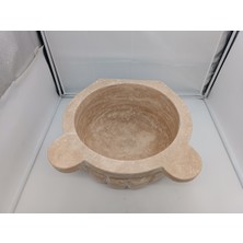 Home Traverten Mermer Kurna-Kavun Dilimi-Hamam Kurnası-Banyo Kurnası-Ev Hediyesi-Mermer Ev Aksesuarlar