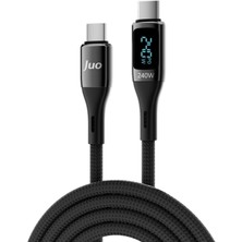 Mena Rise 240W LED Ekranlı E-Mark Çipli Pd 3.1 USB Type-C To Type-C Hızlı Şarj ve Kablosu 1 Metre