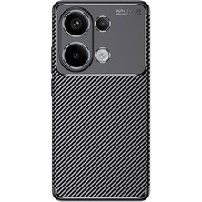 Mena Rise 13 Pro 4g Uyumlu Kamera Korumalı Carbon Brushed Silikon Kılıf