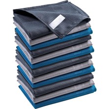 Mena Rise Mikrofiber Temizlik Bezi, 3 Lü Set, Gri-Beyaz-Mavi Renk