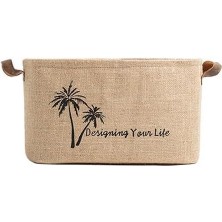 Mena Rise Bee Jüt Dolap Içi Çamaşır Çocuk Odası Oyuncak Düzenleyici Katlanır Saklama Sepeti Organizer 40X30X24