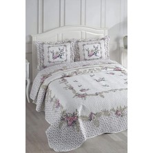 Mena Rise Örtüm Katie Çift Kişilik Kapitone Yatak Örtüsü Takımı - Pembe