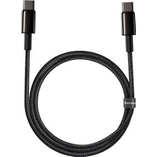 Mena Rise Hızlı Şarj Kablosu Type-C To Type-C 100W, 1m, Siyah