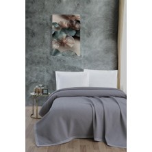 Mena Rise Klimalı PIKE,%100 Pamuk Petekli Pike, Dörtmevsim Pike Çift Kişilik 220X240-GRI