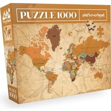 Mena Rise 1000 Parça Puzzle - World Map-Iı (Dünya Haritası-Iı)