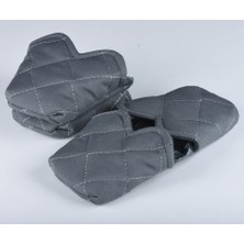 Mena Rise Isı Yalıtımlı Isı Geçirmeyen Kumaş Fırın Tutacağı Tencere Tepsi Tutamaç 2 Adet Silikon Değil (Antrasit)