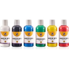 Mena Rise Akrilik Seti, 6’lı, 60 Ml, Klasik Renkler, Su Bazlı, Karışabilir ve Çok Yüzeyli Kullanım