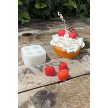 Mena Rise Concept Kiraz Dörtlü Mum Kalıbı (Silikon) (2,5 x 2 x 1,8 Cm) (Küçük Süsleme Kalıbı) 1 Adet