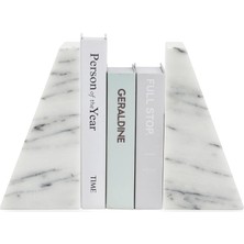 Mena Rise Run ÜÇGEN%100 Cilalı Beyaz Mermer Kitap Destekleri