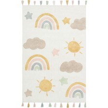 Kalesta Halı Candy Baby 10 %100 Pamuk Naturel Malzeme ile Üretilmiş Kaymaz Bebek Çocuk Halısı