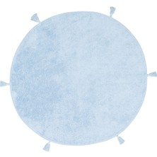 Kalesta Halı Candy Baby Plaın Blue %100 Pamuk Naturel Malzeme ile Üretilmiş Kaymaz Bebek Çocuk Halısı