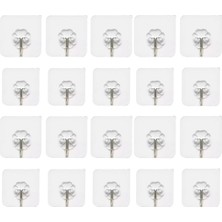 Mena Rise 20 Adet Tekli Şeffaf Askı, Metal Kancalı, 6 cm Ebatında, Ekonomik