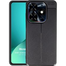 Mena Rise Spark 20 Pro Kılıf Deri Dokulu Silikon Siyah [spark 20 Pro ile Uyumlu Kılıf - Siyah]