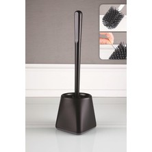Mena Rise Wc Tuvalet Fırçası Klozet Fırçası Kare Siyah