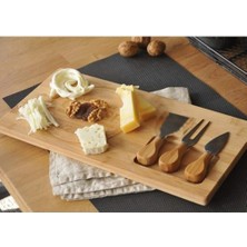 Mena Rise Diğer Bambu Peynir Sunum Tabağı, Meyve Yiyecek Tahta Sunum Tabağı 4 Parça