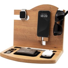 Mena Rise Düzenleyici Organizer, Ahşap Masaüstü Çok Amaçlı Organizer