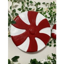 Wowo Craft Dev Boy Yuvarlak Şeker: Xxl Yılbaşı Dekorasyonu - Göz Alıcı Kırmızı & Beyaz 50 cm