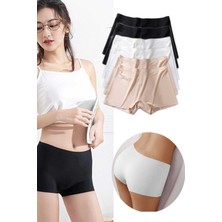 FRY 6 Adet Kadın Dikişsiz Görünmez Iz Yapmaz Mini Şort Boxer Siyah Beyaz Ten