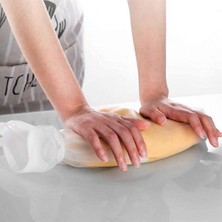 Buffer® Orta Hamur Torbası Silikon Şeffaf Hamur Yoğurma Torbası Ekmek Makarna Mantı  Hamuru Kolay Yo