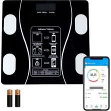 Buffer® Dijital Baskül Yağ Ölçer Fonksiyonlu Akıllı Baskül Bluetooth Bağlantılı Tartı