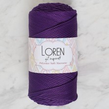 Loren Polyester Soft Macrame Koyu Mor El Örgü Ipi - LM037 - 34442