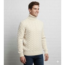 ModaBase Erkek-Bogazlı-Saç Örgülü-Balıkçı Yaka-Kazak