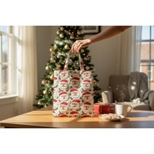 Soft and Baby Kumaş Yeni Yıl Çantası, Bez Çanta, Hediye Poşeti, Noel Baba Çanta