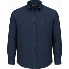 Lugon Erkek Çift Cep Kışlık Kaşmir Gömlek