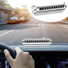 Buffer® Alüminyum Kasa Gri Renk Çevirmeli Araç Içi Telefon Numaratörü Park Oto Numaratörü