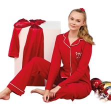 Over Sleep by Poleren Over Sleep 3254 Kadın Önü Düğmeli Yı Pijama Takımı