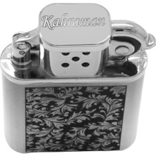 Tesbihane Isme Özel Yazılı Şık Kutulu Gümüş Renk Uzman Model Taşlı Çakmak