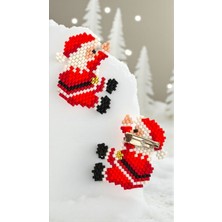 Seard Miyuki Boncuk El Yapımı Noel Baba Yılbaşı Christmas 1 Noel Broş - Yaka Iğnesi