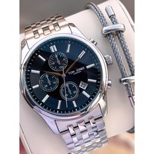 Tom Jones Bileklik Hediyeli Çelik Kordon 3 Atm Suya Dayanıklı 2 Yıl Garantili Erkek Kol Saati 10080.2