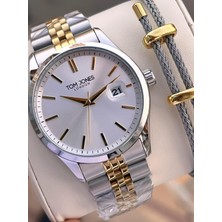 Tom Jones Bileklik Hediyeli Çelik Kordon 3 Atm Suya Dayanıklı 2 Yıl Garantili Erkek Kol Saati 10088.5