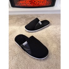 Aksulu Erkek Sessiz Taban Çok Yumuşak ve Hafif Içi Yünlü Peluş Ev Terliği