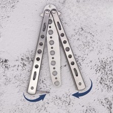 ForWhat Büro Ev Ofis Kişisel Saç Bakımı Için Gri Paslanmaz Çelik Katlanır Kelebek Stil Tarak