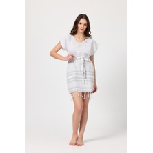 Mulberry Katya Plaj Elbisesi Tunik Pareo %100 Pamuk