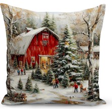 Bertille Home Yılbaşı Serisi Çift Tarafı Dijital Baskılı Kırlent Kılıfı (Christmas Noel Cushion Cover)