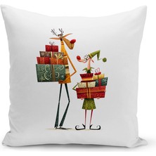 Bertille Home Yılbaşı Serisi Çift Tarafı Dijital Baskılı Kırlent Kılıfı (Christmas Noel Cushion Cover)