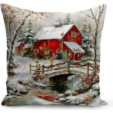 Bertille Home Yılbaşı Serisi Çift Tarafı Dijital Baskılı Kırlent Kılıfı (Christmas Noel Cushion Cover)