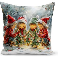 Bertille Home Yılbaşı Serisi Çift Tarafı Dijital Baskılı Kırlent Kılıfı (Christmas Noel Cushion Cover)