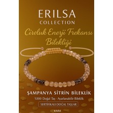 Erilsa Sertifikalı Şampanya Sitrin Bereket ve Ciro Enerji Frekansı Bilekliği - 4 mm