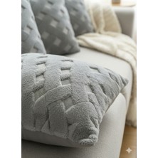 Fugo Concept 45X45 cm | Bej Wellsoft Yumuşak Kırlent Kılıfı | Kabartmalı Punch/bukle Desen