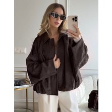 Jamolls Astarlı Oversize Kesim Muadil Trend Pinterest Model Süet Nubuk Kumaş Tasarım Kol Kemer Detay Bomber Mont Ceket