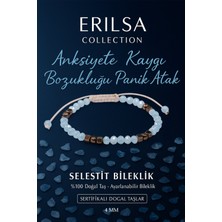 Erilsa Sertifikalı Anksiyete Kaygı ve Panik Atak Dengesi Destekleyici Bilekliği - Selestit Taşı